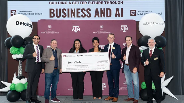 AI Venture Velocity Challenge award ceremony at Mays Business School