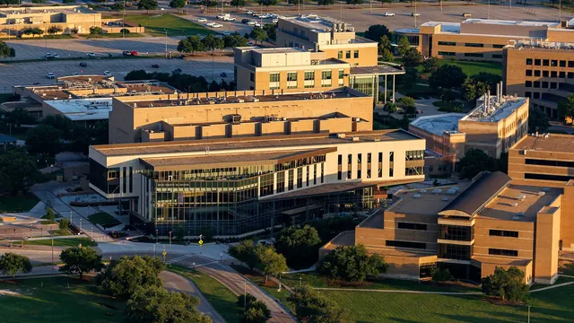 Aerial view of Mays Business School at Texas A&M